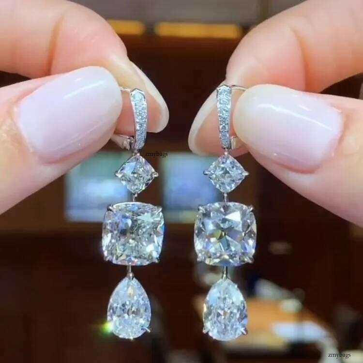 2025 Choucong Top Sell Dangle Earrings Jewelry Sterling Sier Water Drop 5A Cubic Zircon CZ Dia Gemstones party Women Lady Earring For Lover Gift
