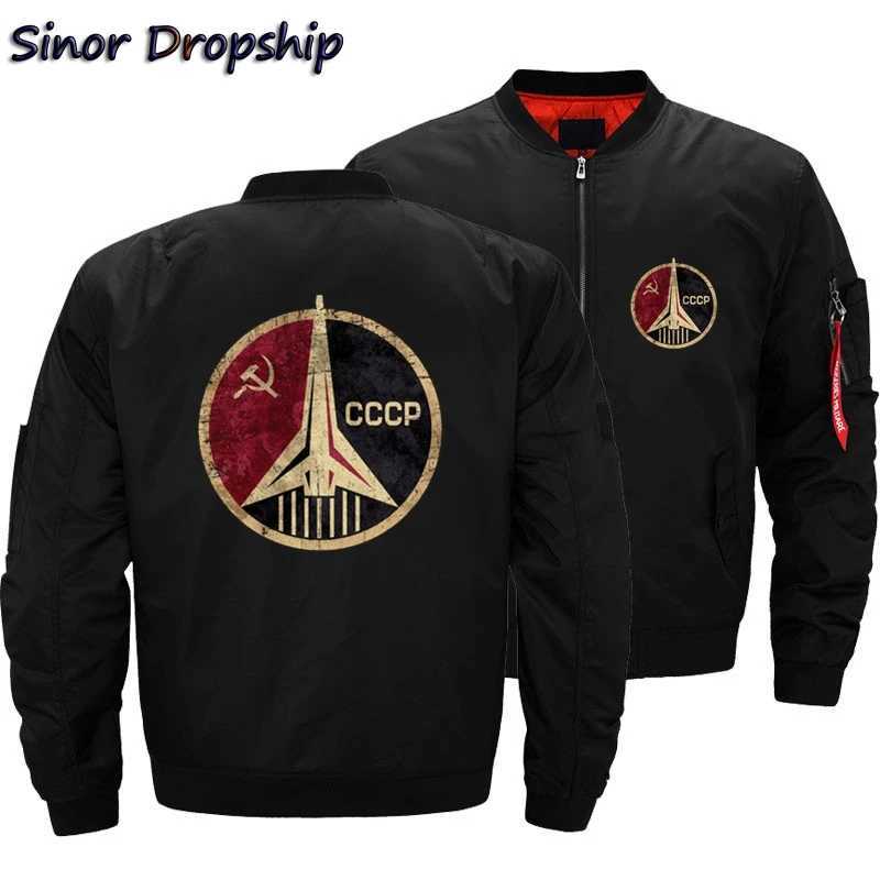 Mens CCCP Rocket Emblem CCCP Russian Soviet USSR Windbreaker Men Ma Air Pilot T-shirt Motorcycle Coat Bomber Jacket Plus Size W250809