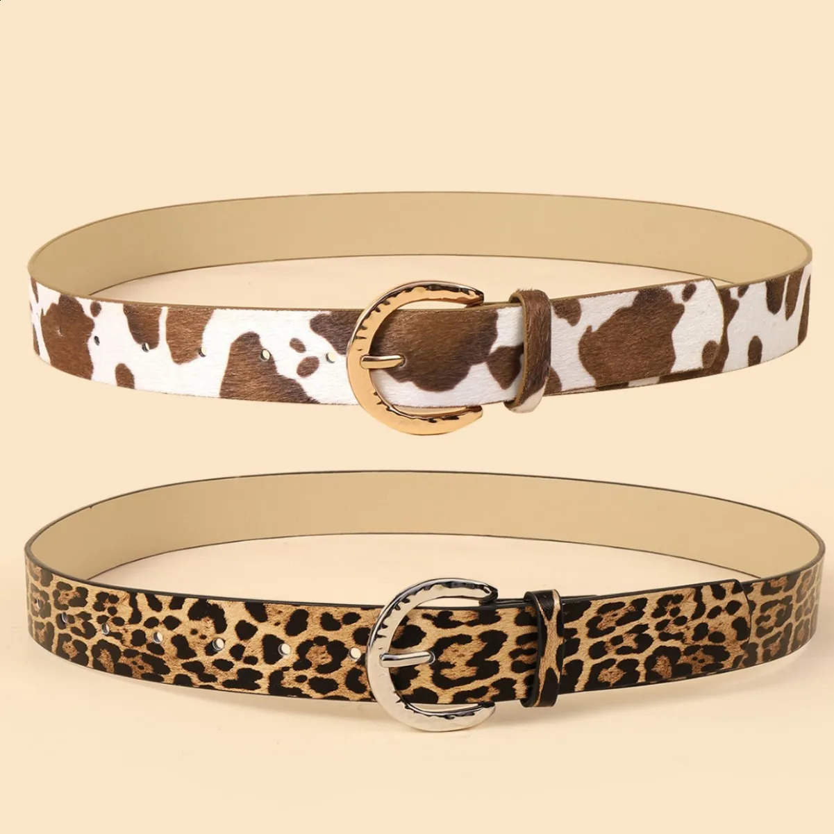 Leopard Print Pu WomenS Belt Hip Hop Y2k Girls Jeans Accessories Girdle Goth Retro Leather Gold Pin Buckle Waistband 260626