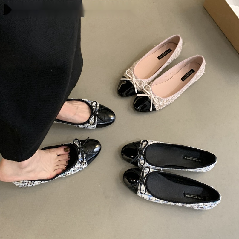 Brand Mixed Color Flats Women Slip On Casual Ballerina Soft Loafer Female Bow Knot Shoes Office Zapatillas De Mujer