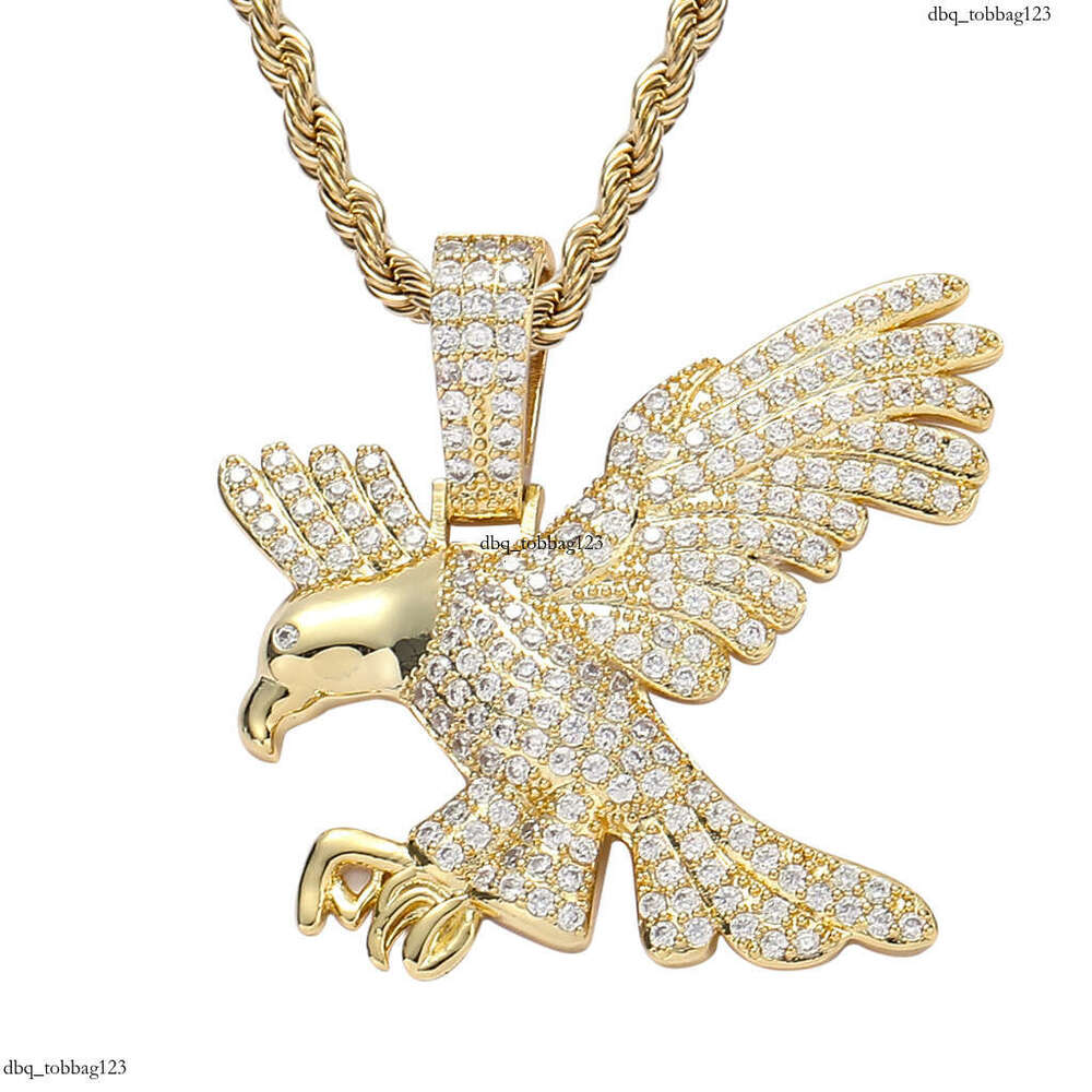 Necklace Eagle Pendant Hip Hop Micro Paved Moissanite chain Personality Trendy Men's Hiphop Accessories