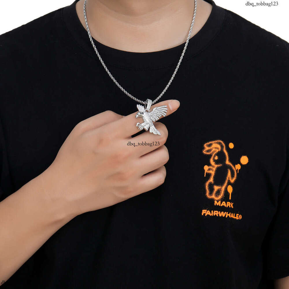 Necklace Eagle Pendant Hip Hop Micro Paved Moissanite chain Personality Trendy Men's Hiphop Accessories