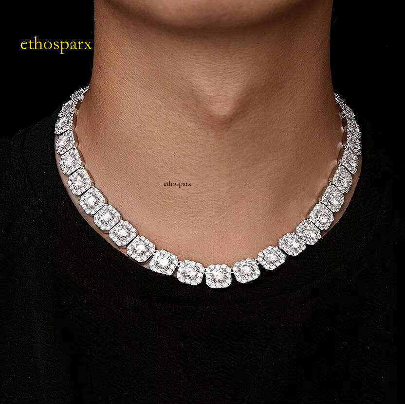 Wholesale Cluster Tennis Sier Bling Cz Iced Out Chain Necklace for Women