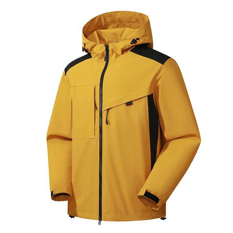 2024 New Mens Spring and Autumn Outdoor Sports Hooded Jacket Rainstorm Waterproof Mountaineering Suit Windproof Overalls Top W250809
