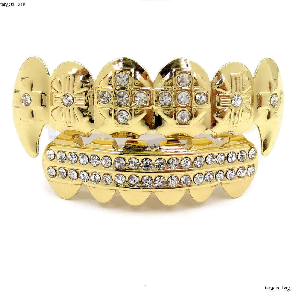 Bling Plated Dia Hip Hop Gold Sharp Teeth Shiny Street Cool