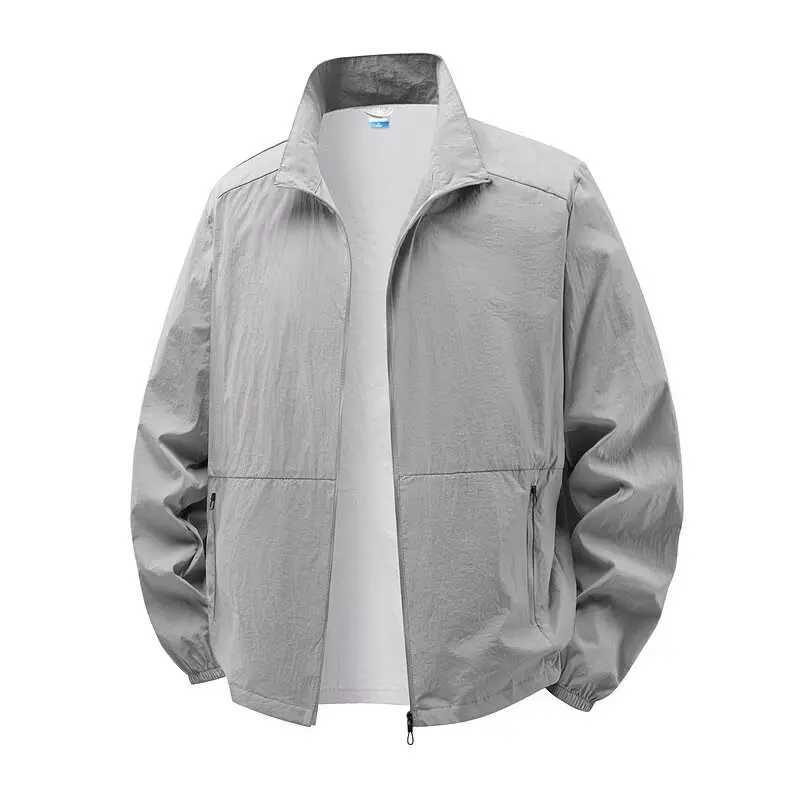 Summer Mens New Fishing Skin Jacket Lightweight and Cool Stand Up Collar Breathable Windbreaker Plus Size Sun Protection Suit W250809