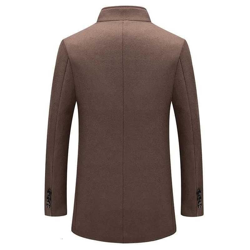 New Winter Men Cashmere Business Casual Overcoats British Style Woolen Coats Thicker Warm Trench Coats Quality Long Jackets 4XL XJ250809