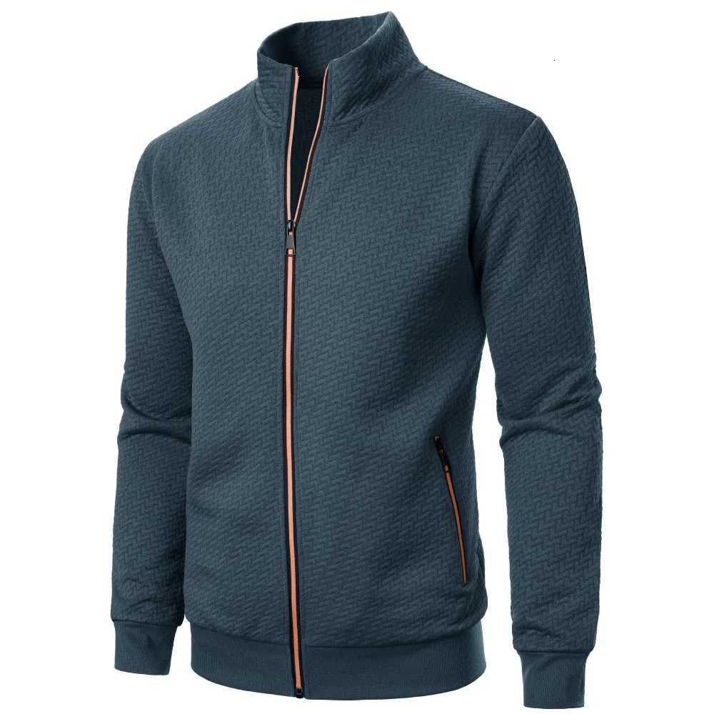 New Spring Autumn Zipper Stand Collar Hoodie Coat Mens Casual Jacquard Cardigan Sweatshirts Jackets for Men Contrast Color W250809