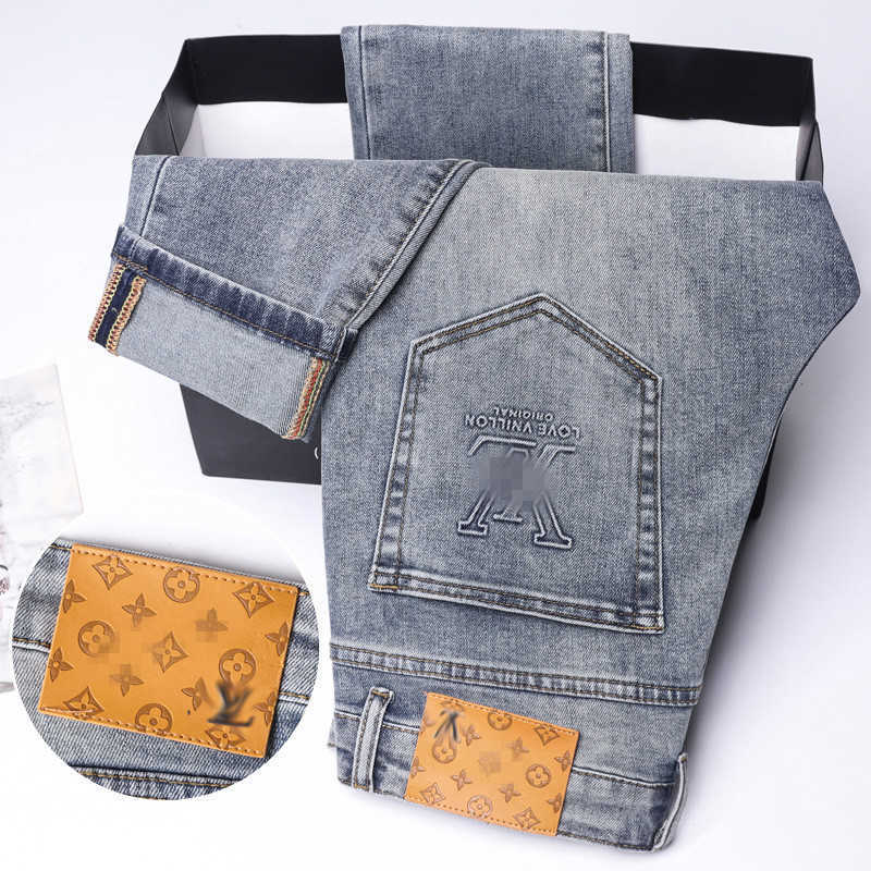 Men's light luxury autumn and winter thickened stretch slim fit jeans;L251115