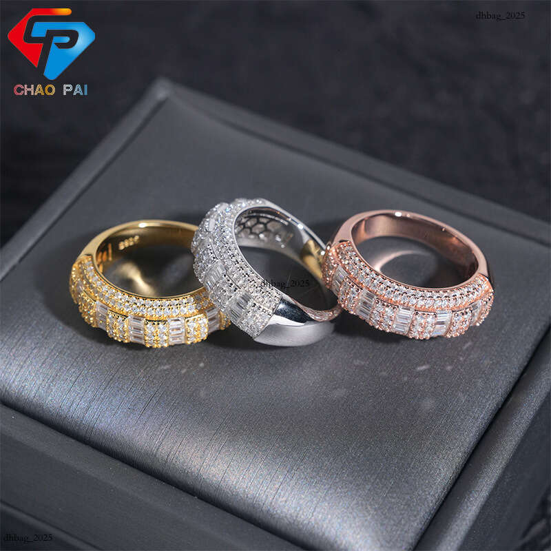 ICED OUT New Design Silver Moissanite Men Women Hip Hop Style Circle Ring