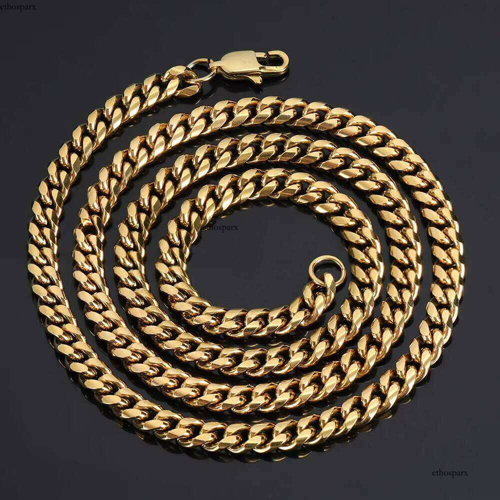 Hip Hop Stainless Steel Jewelry Men Gold Plated Chain Cuban Link Bracelet Women