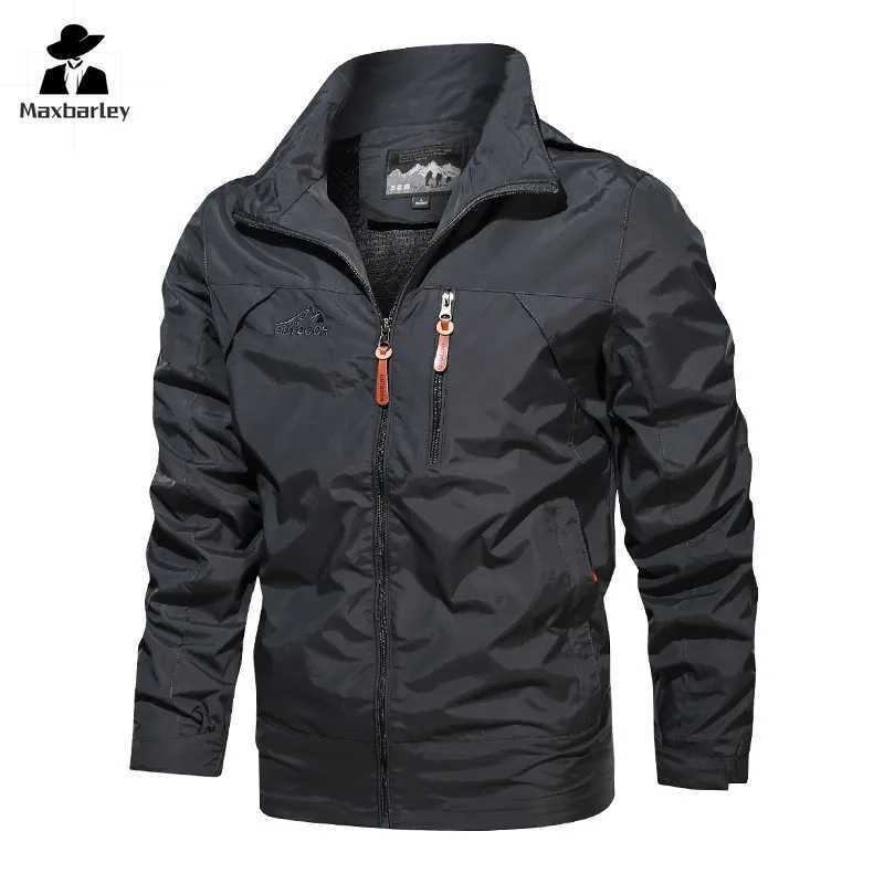 Autumn Men Outdoor Windproof Jackets Hooded Windbreaker Coat Camping Fishing Tactical Military Mens Breathable Casual Jacket 5XL W250809