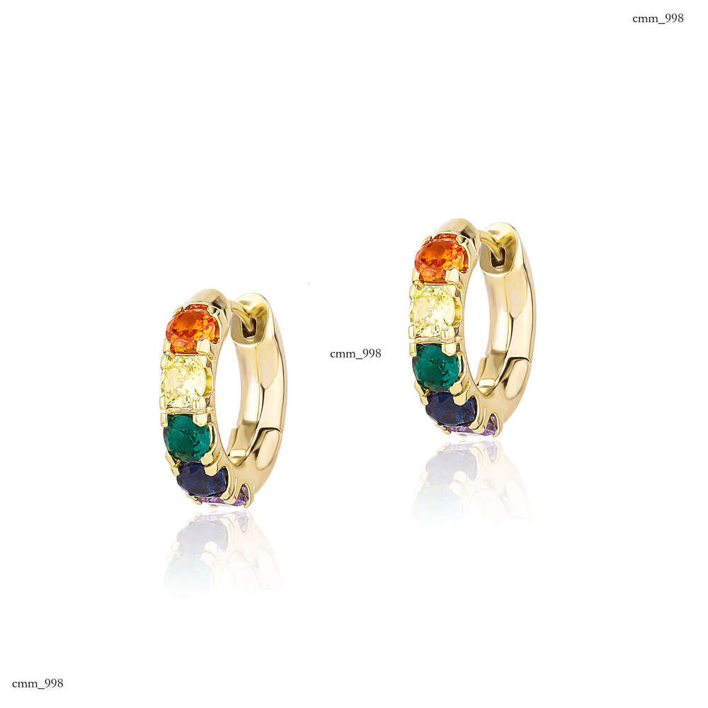 Colorful Zircon Dopamine Jewelry Niche High-end Women's Earrings Simple Elegant Studs