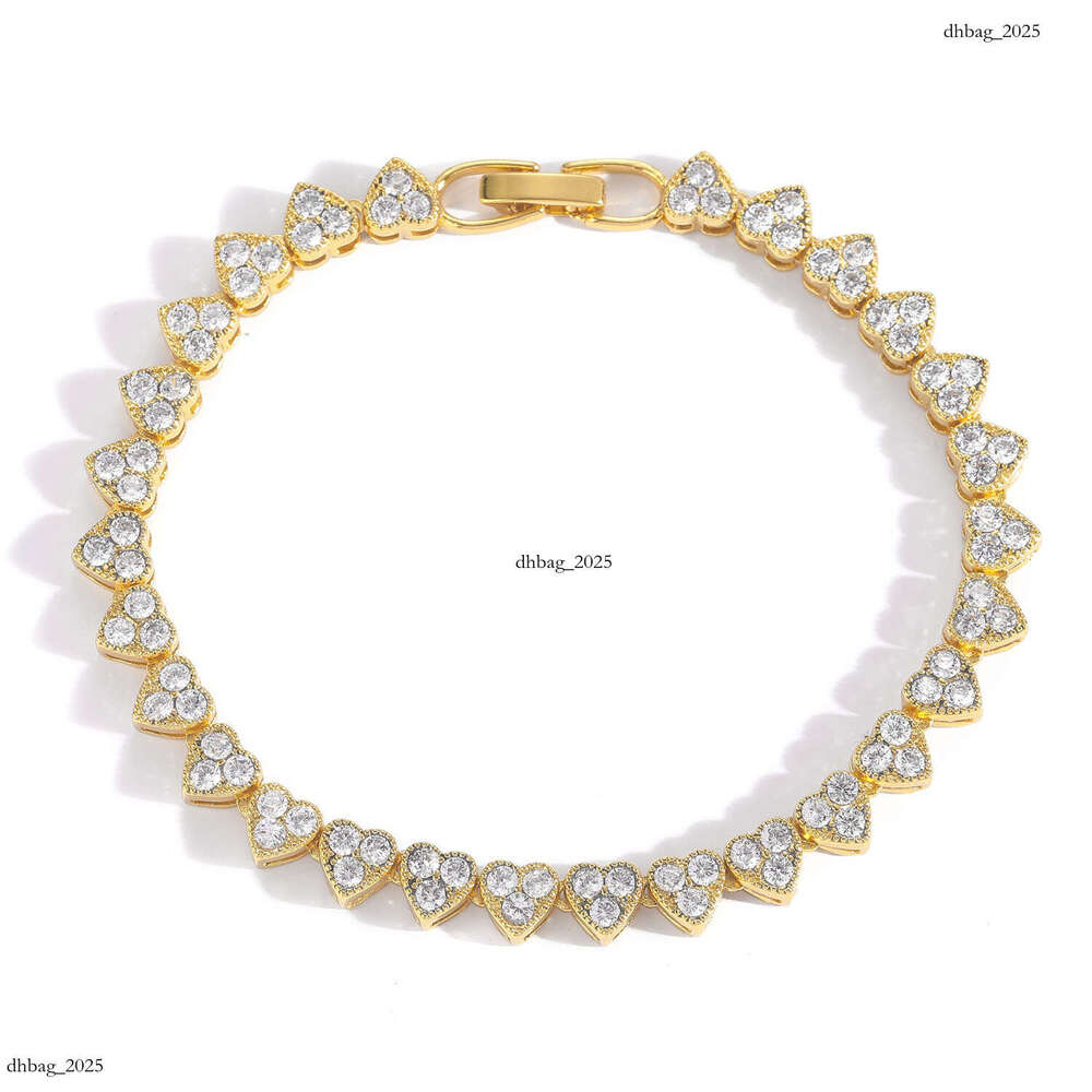 New Moissanite chain 6.5mm Wide Heart Shape Unisex Couple Personality Hip Hop Necklace