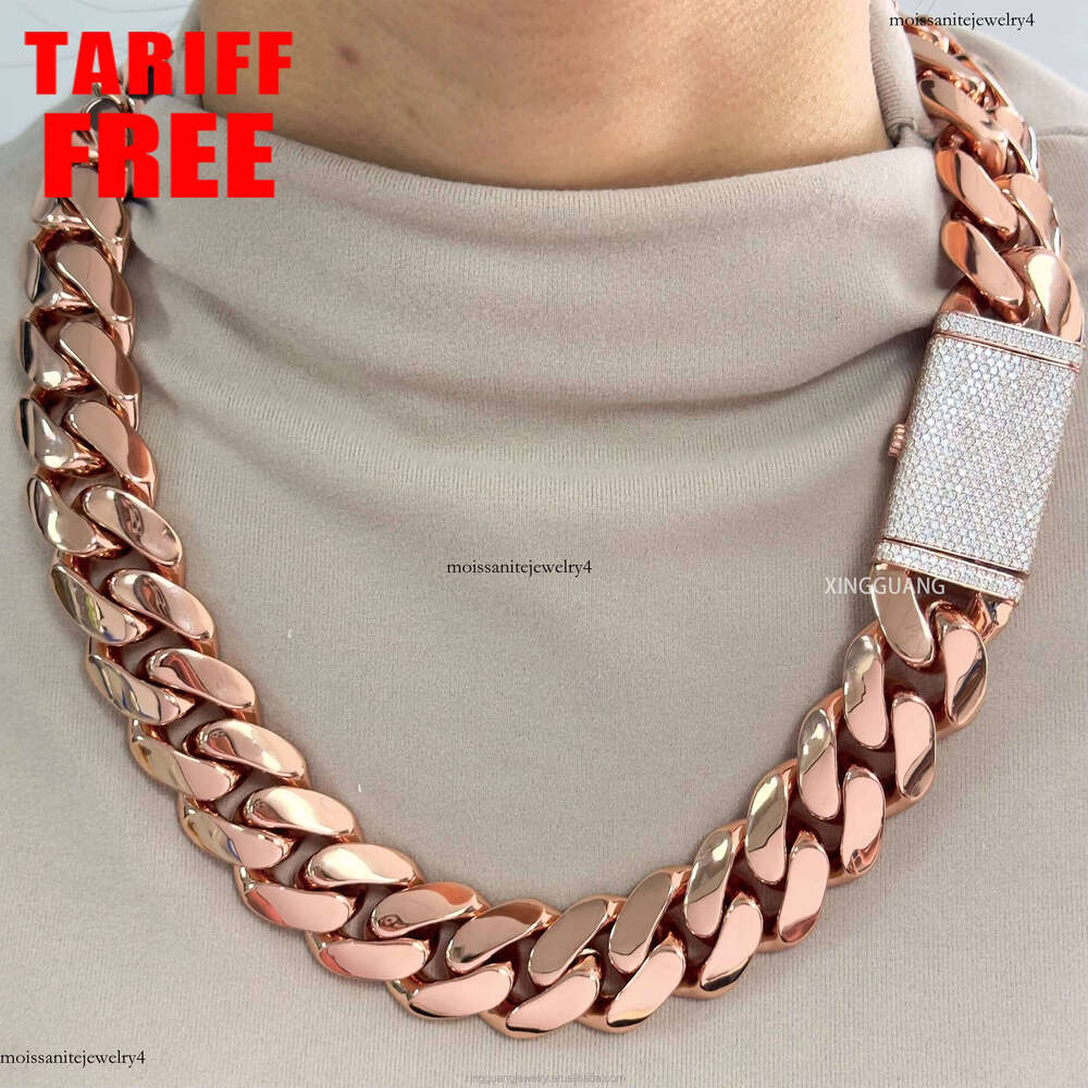 Hip Hop Gold Plated Sterling 12mm Wide Heavy Sier Cuban Chain for Mens Jewelry