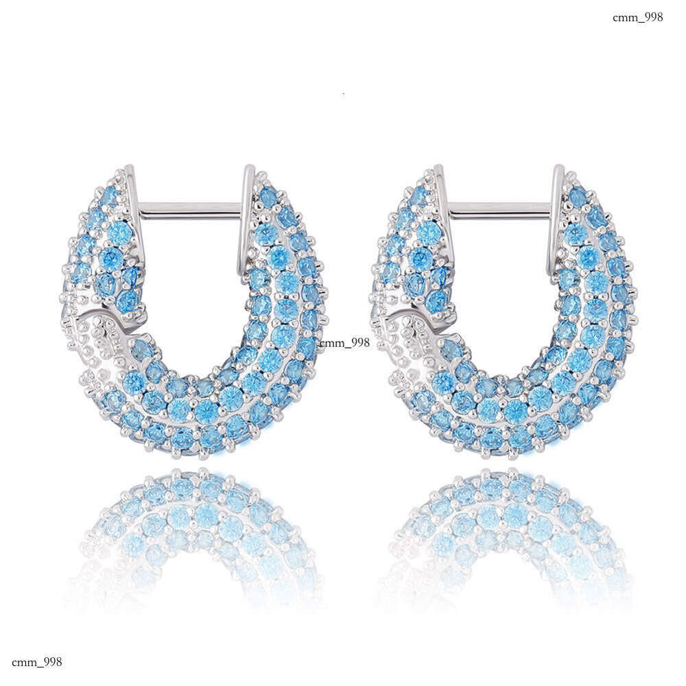 INS Style Full Dia Women's Simple Versatile Earrings Trendy Studs for Women