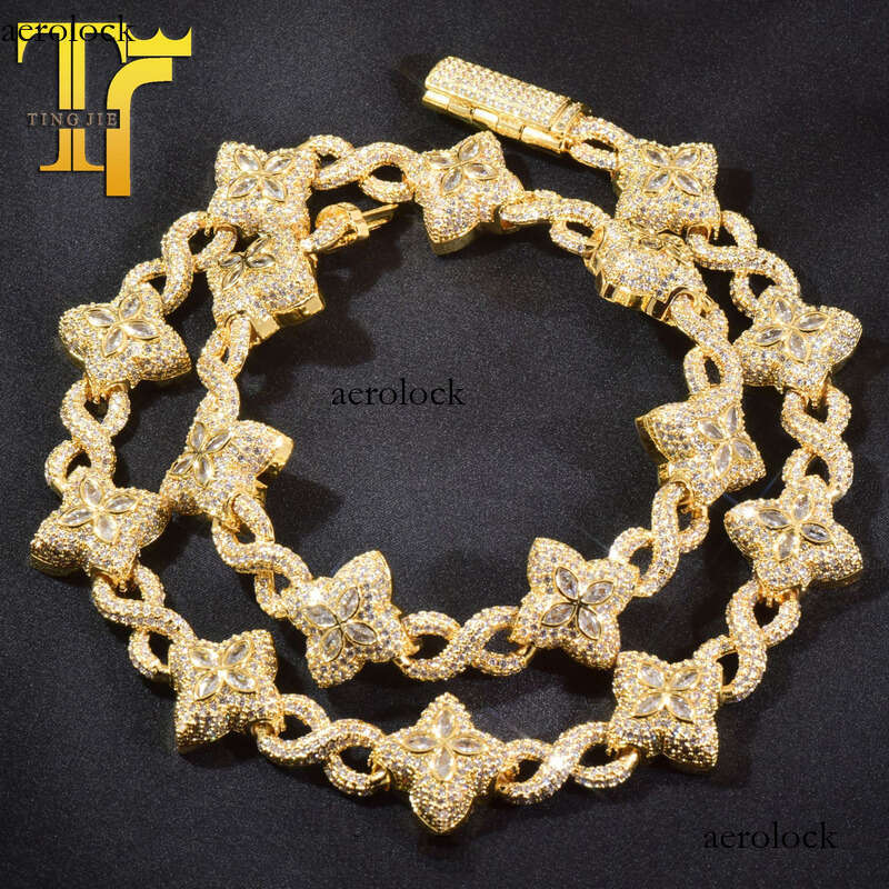 Hip Hop Four-Leaf Clover Figure-Eight Cuban Chain Moissanite chain Men's Necklace High-End Versatile Bracelet Trendy Accessory