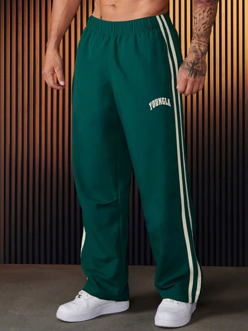 young la sweatpants streetwear sweatpants gym clothes mens trendy cotton terry joggers with anime print wideleg casual hiphop style