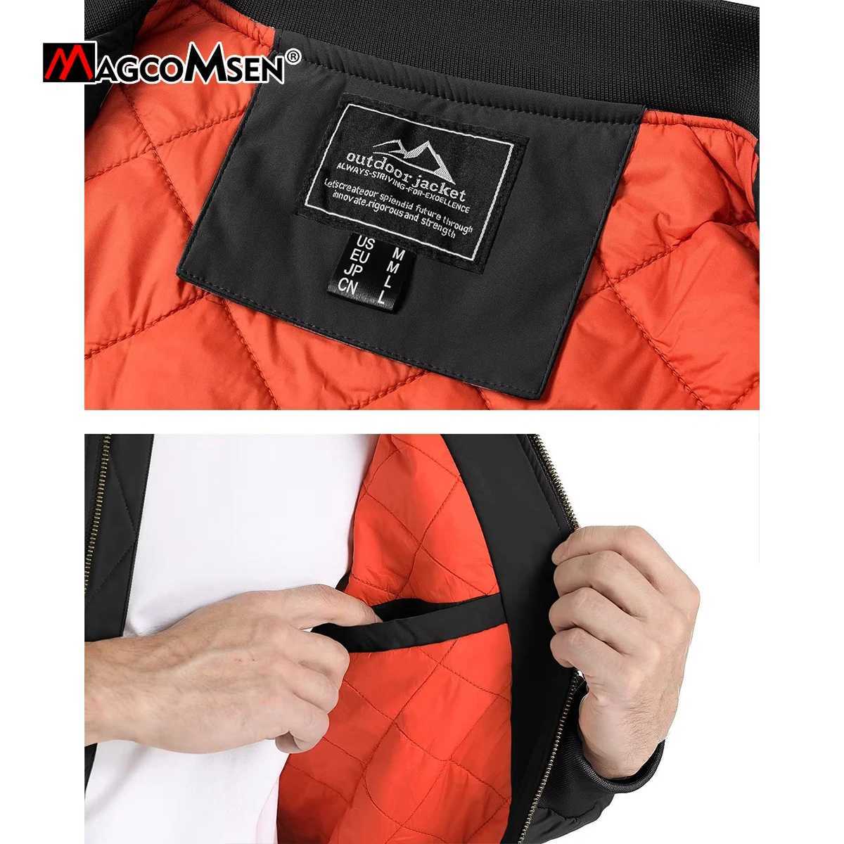 Magcomsen Bomber Jacket Men Warm Zip Up Winter Padded Coat Casual Baseball Jackets Pilot Windbreaker Varsity Jackets W250809