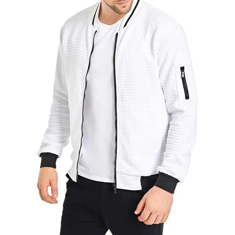Autumn Mens Long Sleeve Jacket Coats Color-Block Varsity Jacket Lightweight Streetwear New Solid Color Zipper Coat with Pockets W250809