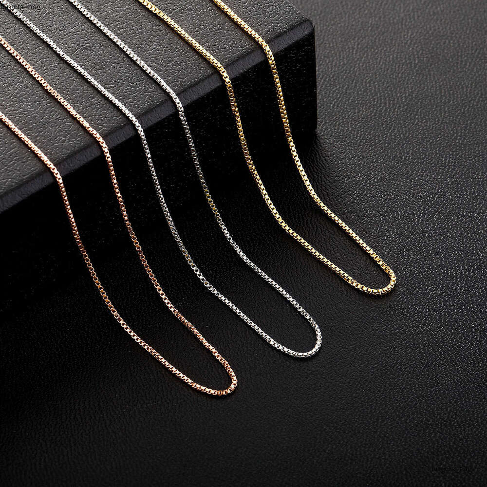 1.1mm Sterling Silver Universal Necklace 14K Gold Plated Women's Color Retention Versatile Box Chain Factory