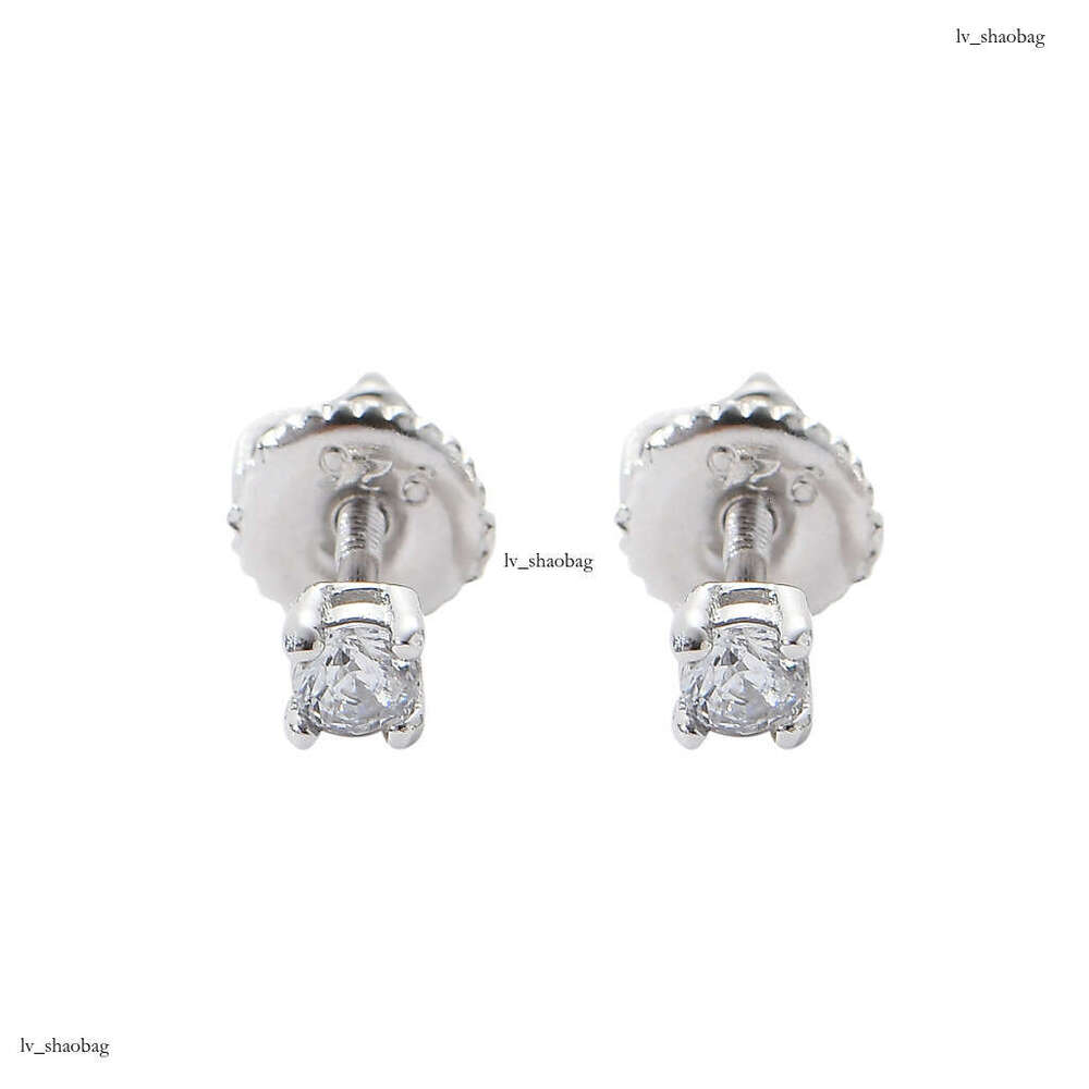 S Full Pure Sier Zircon Simple Style Hip Hop Earrings 3mm 5mm 7mm Unisex Ear Jewelry