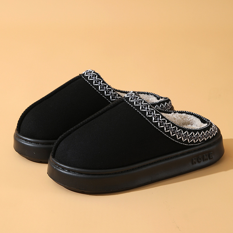 Free delivery designer shoes fashion plus large size Warm wooden floor thickened indoor warm slippers cotton slippers Adjustable