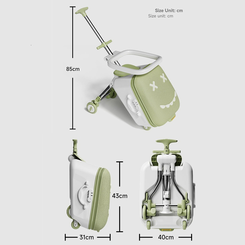 Luggage Children Can Sit and Ride Lazy Walking Baby Gods Suitcase 20 inch Boarding Travel Bags Brake Wheel Password Trolley Case