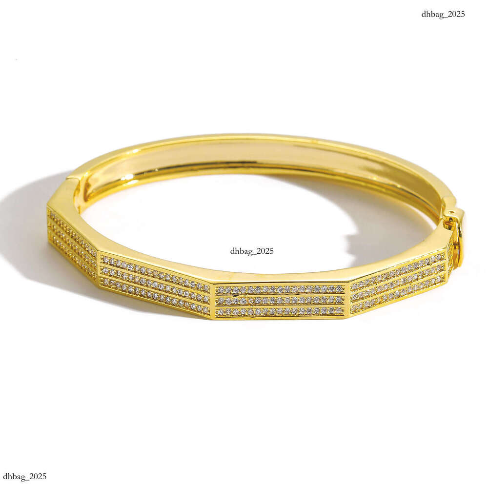 New Geometric Simple Three-Row Zircon Bracelet for Women Trendy Personality Hip-Hop Accessories