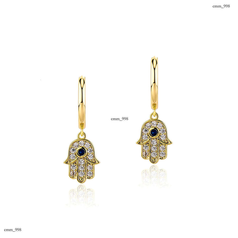 New Super Shiny Dia-Encrusted Devil's Eye Personality Punk Style Earrings for Men and Women