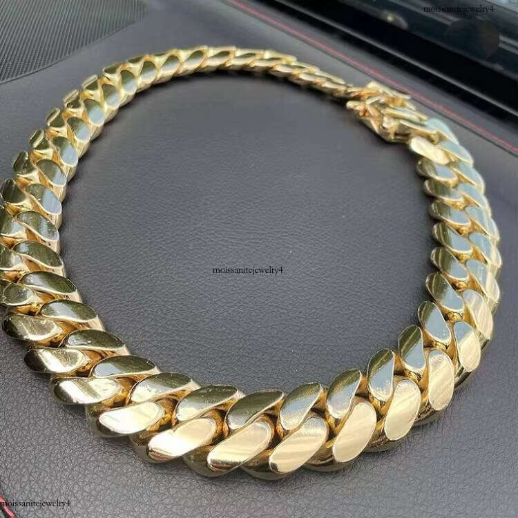 Factory Custom 15mm Real Sterling Sier Gold Plating Hip Hop Fine Jewelry Miami Cuban Link Chain