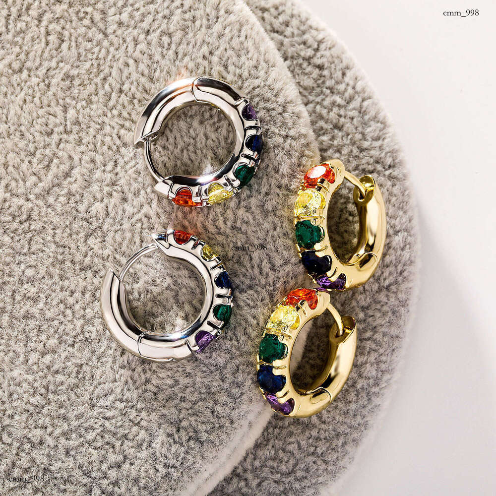 Colorful Zircon Dopamine Jewelry Niche High-end Women's Earrings Simple Elegant Studs