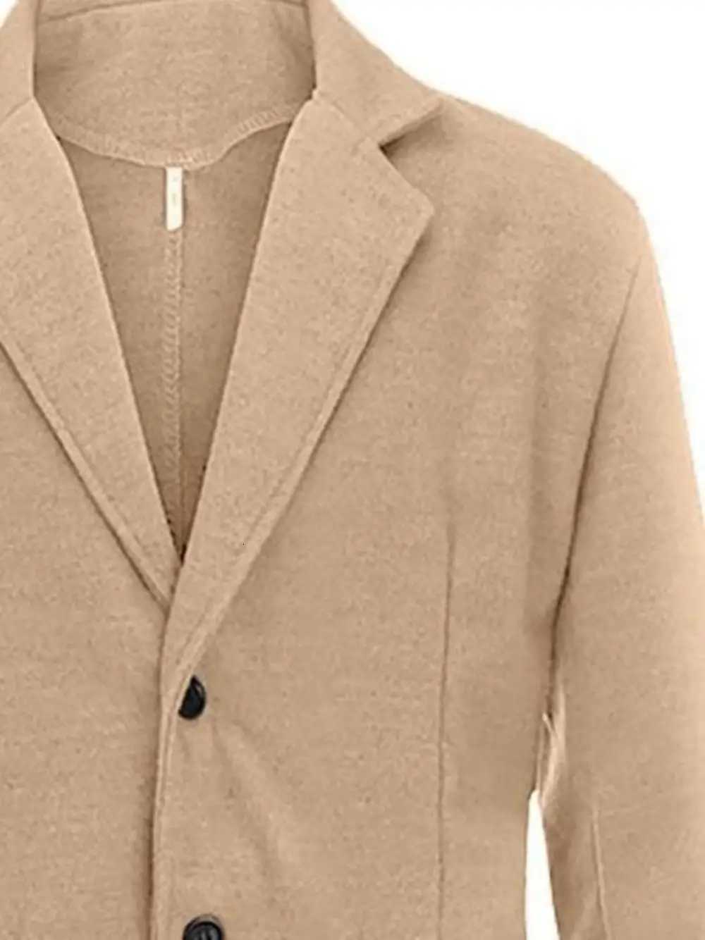 Mens British Style Long Wool Coat Classic Autumn Winter Trench Coat XJ250809