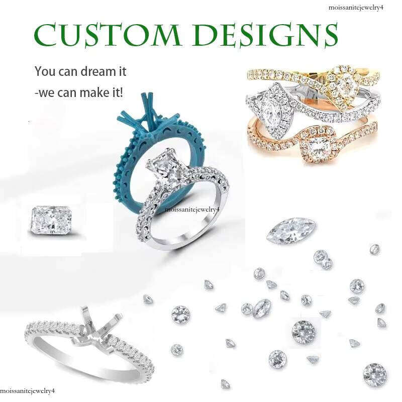 Fashion Jewelry 8x12MM Oval Cut D Color Moissanite 4.5CT Dia 14K Yellow Gold Rind Anniversary Ring