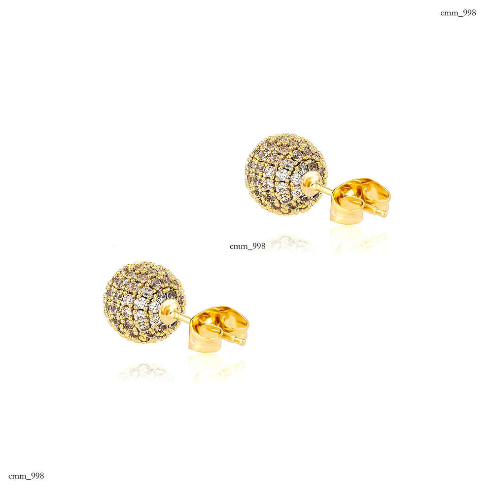New Fashion 6mm-8mm Spherical Simple Round Women's Earrings Gift Full Dia StudIced Out VVS Needle