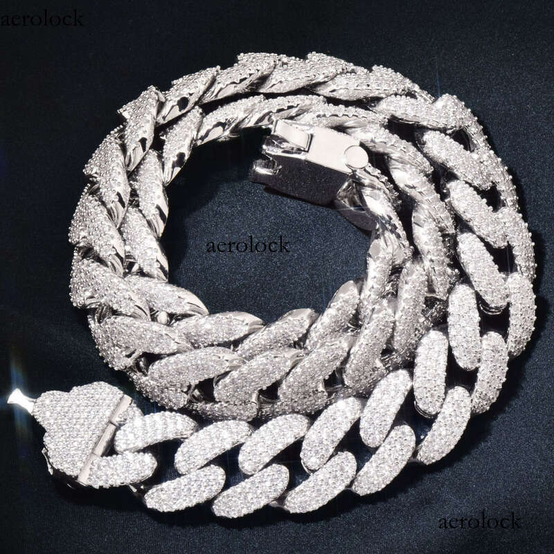 Hip Hop 18MM Cuban Chain Men's Fashion Trend New Spring Clasp Full Dia Gold Necklace