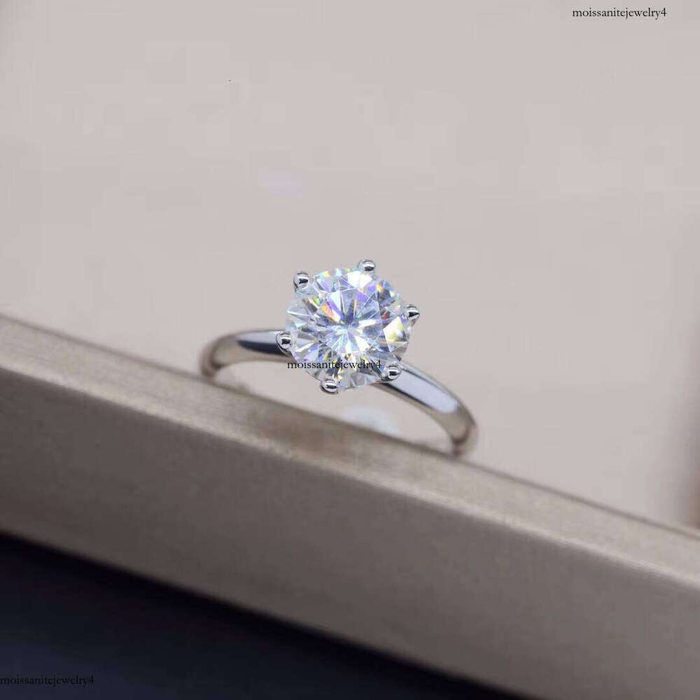 Factory Good Price Moissanite Gemstone Sterling 3ct Sier Round Shape Dia Eternity Rings White Jewelry Women