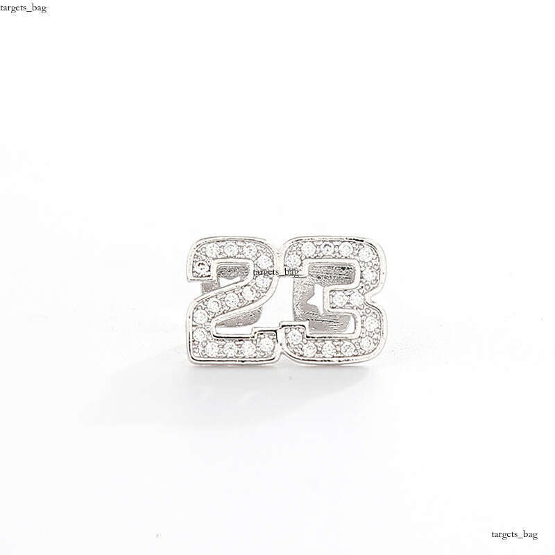 New Micro Pave Zircon Set Double Number 23 Hip Hop Teeth Jewelry