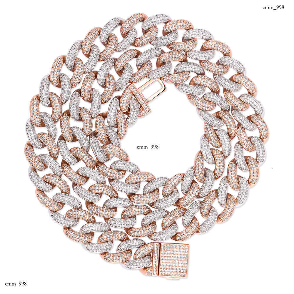 Men's Necklace 14mm Full Dia Cuban Chain Hip-Hop Bracelet Accessory