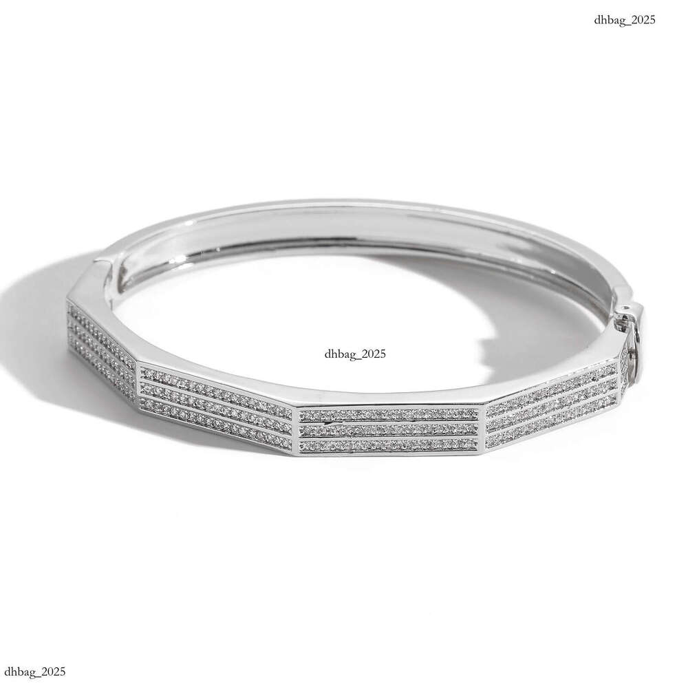 New Geometric Simple Three-Row Zircon Bracelet for Women Trendy Personality Hip-Hop Accessories
