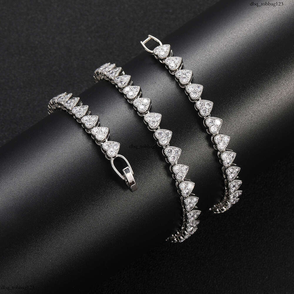 New Moissanite chain 6.5mm Wide Heart Shape Unisex Couple Personality Hip Hop Necklace