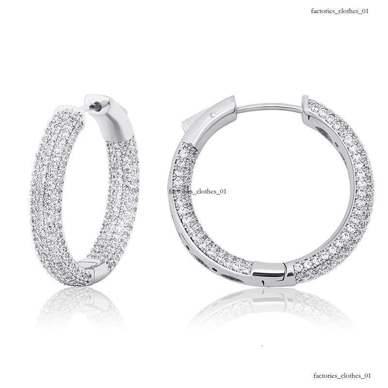 New Men and Women Full Zircon Real Plated Hip Hop Trendy Earrings Gold Jewelry