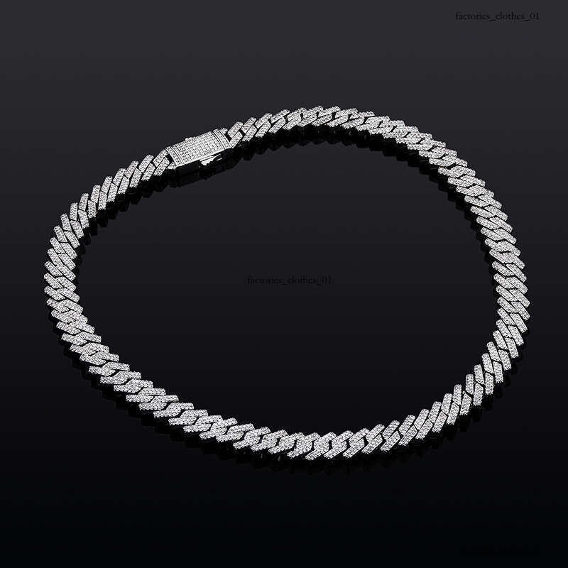 10mm Spring Clasp CUBAN Necklace Unisex Hip-Hop Full Dia Cuban Bracelet Choker