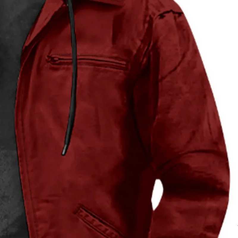 2024 Youthful and Trendy Mens Full Zipper Solid Color Sports Outdoor Daily Retro Casual Autumn and Winter Hoodie Cotton Jacket W250809