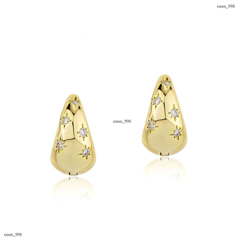 Star Dia Metal INS Women Trendy French Style Autumn Winter High-end Elegant Earrings Clips Daily Versatile Ear Jewelry