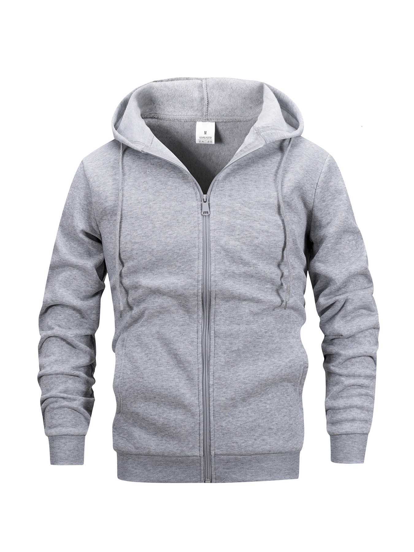 Mens Casual Sweatshirt Zip Hooded Sweatshirt Jacket Mens Solid Color Cardigan Hooded Jackets Spring Autumn Mens Tops W250809