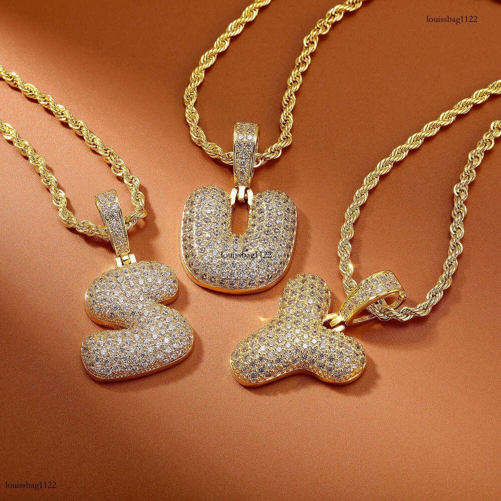 Hip Hop 26 English Letters Pendant Unisex Trendy Brand Moissanite chain Necklace