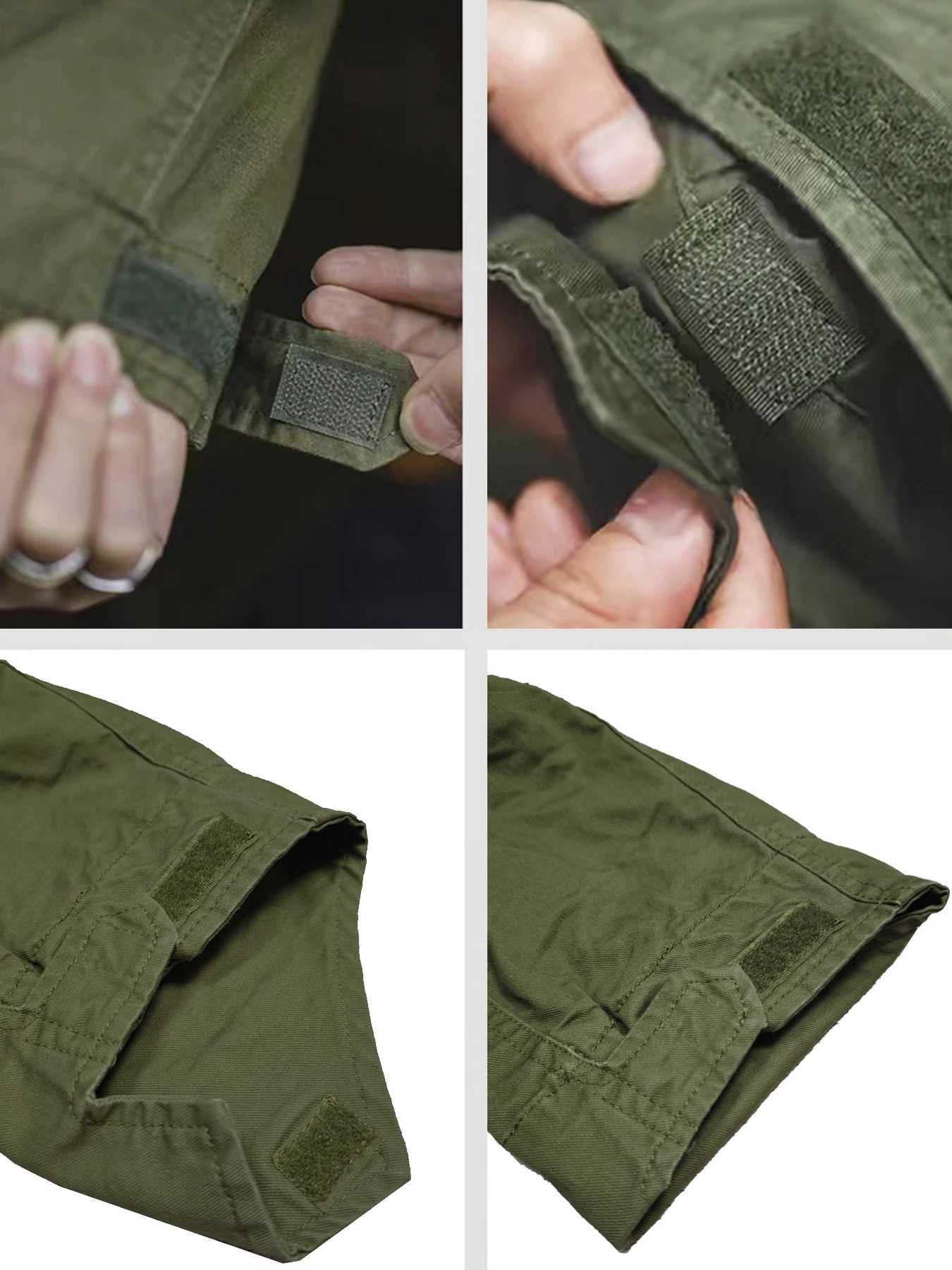 65 Field Jacket Mens Military Jacket Retro Multi Pocket Collar Zipper Jacket 00% Cotton W250809