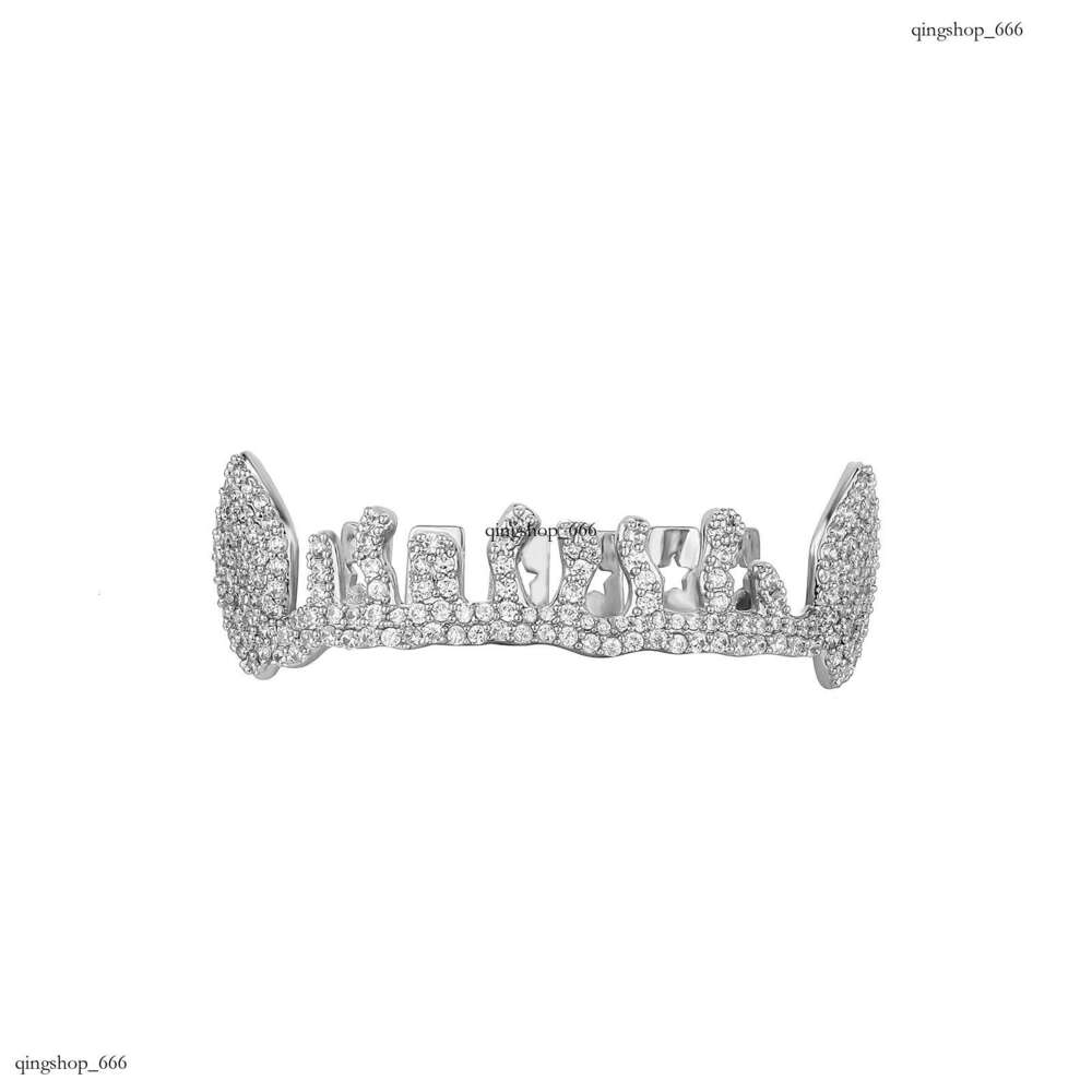 Unique Water Drop Dentures Irregular Full Dia Plated Real Gold Trendy Men's Rap Super Cool Accessories