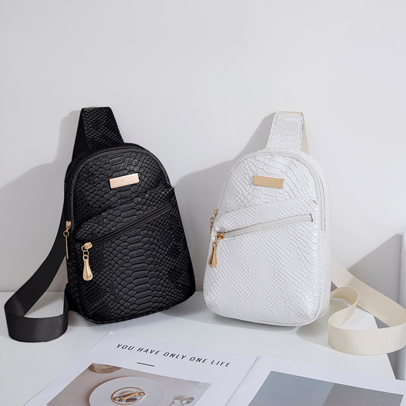 2025 Croc-Embossed Sling Bag for Women - Spacious Phone-Organized Crossbody Chest Pack, Trendy Anti-Theft Waist Purse